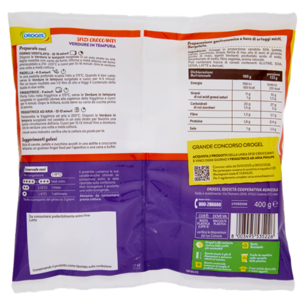 Orogel Sfizi Croccanti Verdure in Tempura Surgelati 400 g