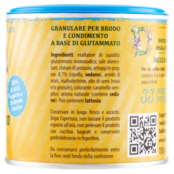 Dialbrodo Insaporitore Granulare Classico -30% di Sale 135 g