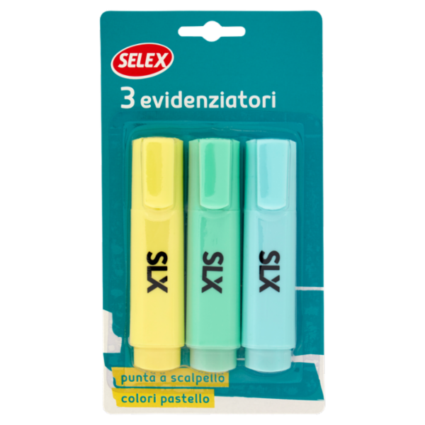 Selex Evidenziatore Azzurro Giallo Verde 3 pezzi