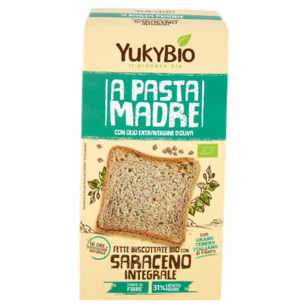 YukyBio A Pasta Madre Fette Biscottate Bio con Saraceno Integrale 2 x 85 g