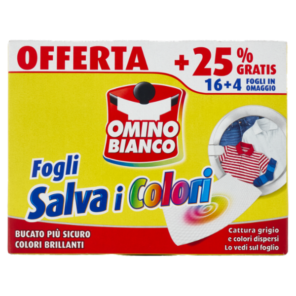 Omino Bianco Fogli Salva i Colori 20 pz