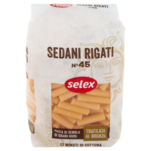Selex Pasta di Semola Trafilata al Bronzo Sedani Rigati 500 g