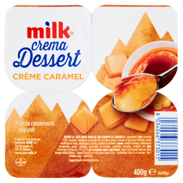 Milk crema Dessert Crème Caramel 4 x 100 g