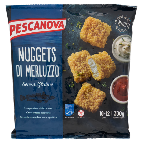 Pescanova Nuggets di Merluzzo impanati e surgelati 300 g