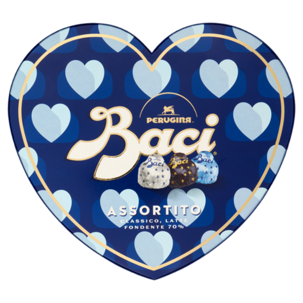 BACI PERUGINA Cioccolatini Assortiti ripieni al Gianduia Scatola Maxi Cuore San Valentino 150g