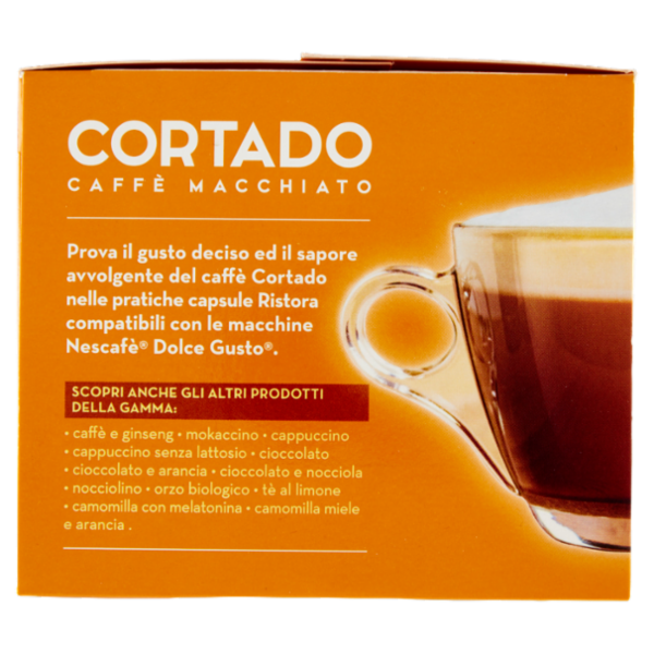 ristora Cortado Caffè Macchiato Capsule Compatibili con Macchine Nescafè Dolce Gusto 10 x 8 g