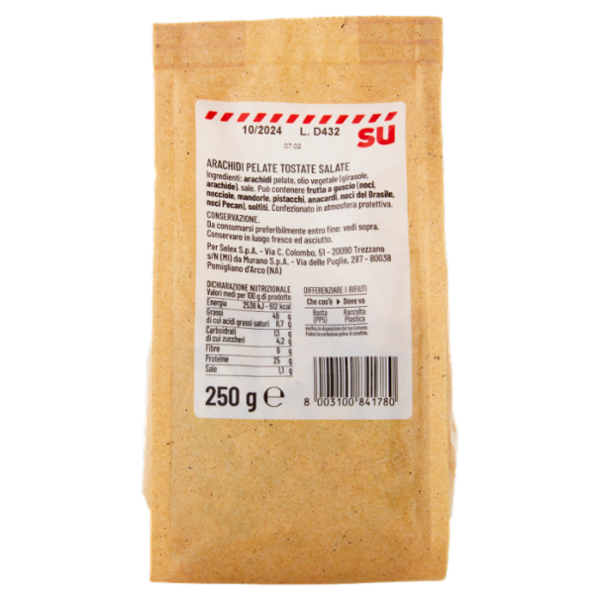 Sù Frutta Secca Arachidi Sgusciate Tostate e Salate 250 g