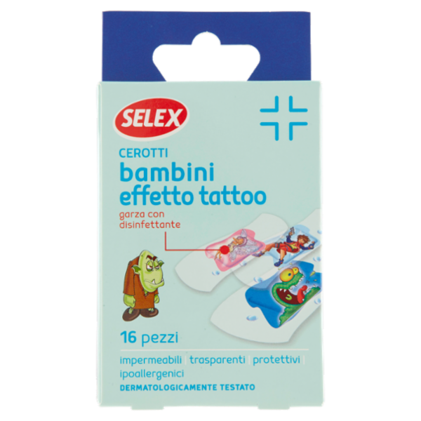 Selex Cerotti per Bambini Effetto Tatoo 2 Formati 16 pezzi