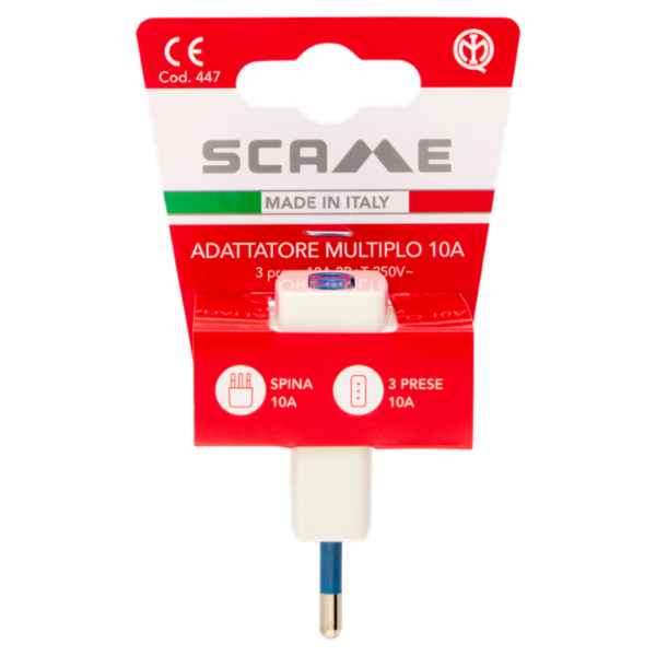 Scame Adattatore Multiplo 10A 3 prese 10A 2P+T 250V