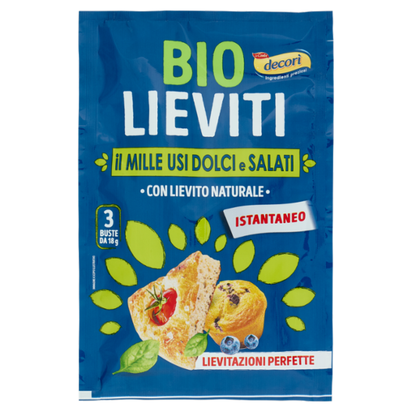 decori Bio Lieviti il Mille Usi Dolci e Salati Istantaneo Buste 3 x 18 g