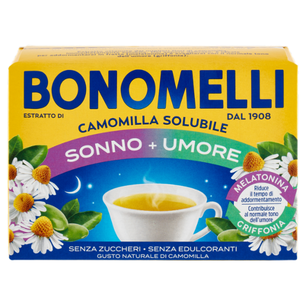 Bonomelli Estratto di Camomilla Solubile Sonno + Umore Melatonina e Griffonia bustine 16 x 4,5 g
