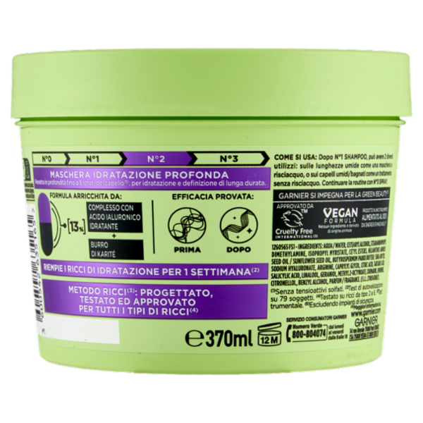 Garnier Fructis Metodo Ricci N°2 Maschera, 370 ml