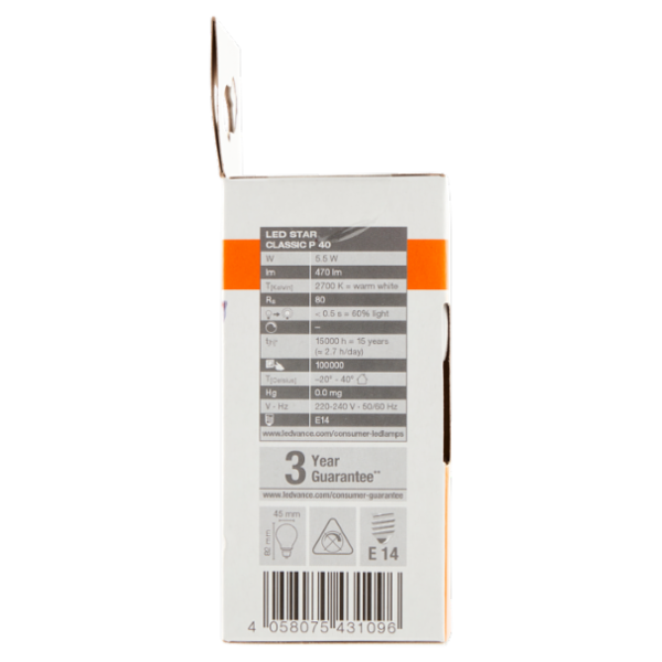 Osram Led Star Classic P 40 Warm White 5.5 W E14