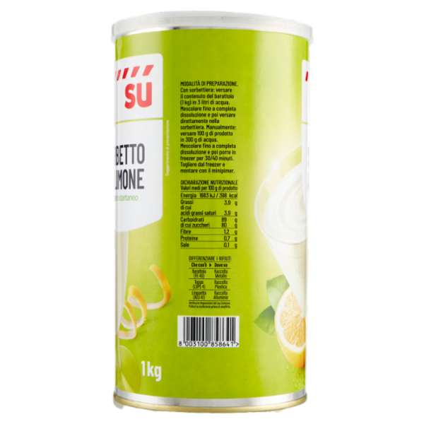 Sù Preparato per Sorbetto Istantaneo al Limone 1 Kg