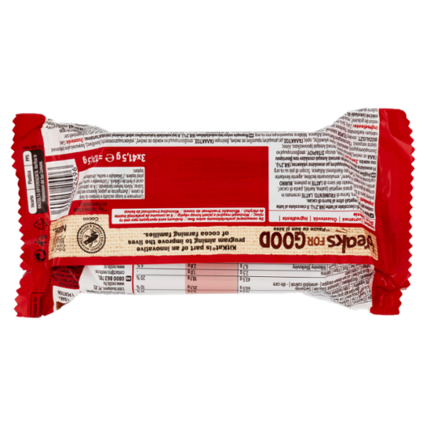KITKAT Original Wafer ricoperto di Cioccolato al Latte 3 snack da 41,5g
