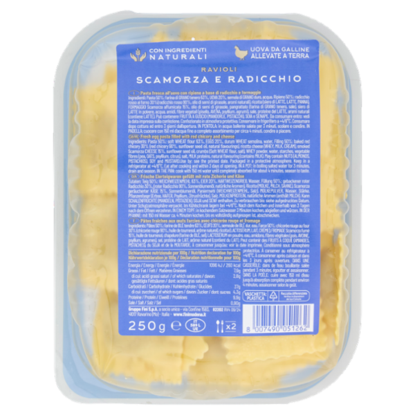 Fini Ricette Italiane Ravioli Scamorza e Radicchio 250 g