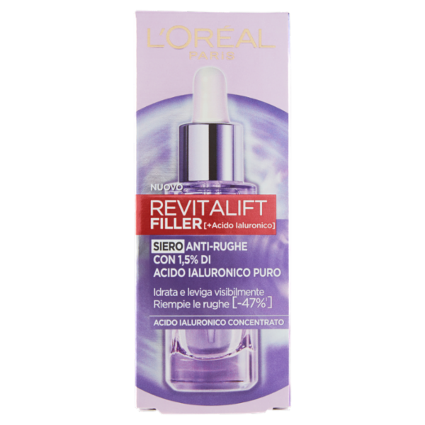 L'Oréal Paris Siero Rimpolpante Revitalift Filler anti-rughe in pipetta, 30 ml