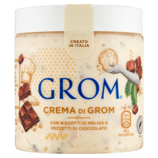 Grom Crema di Grom con Biscotti di Meliga e Pezzetti di Cioccolato 313 g