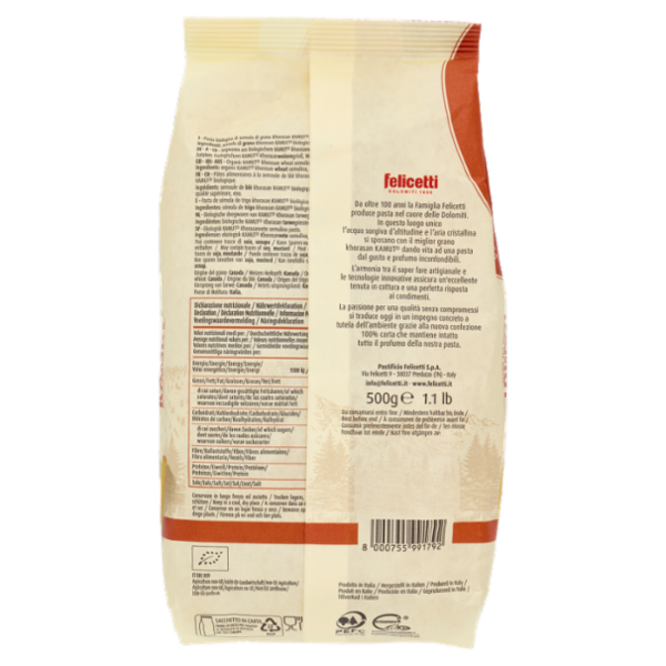 Felicetti Biologica Rigati di Grano Khorasan Kamut 500 g