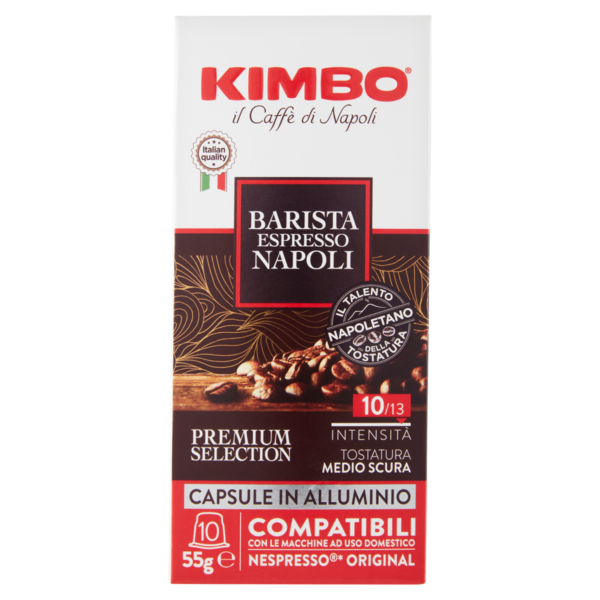 Kimbo Barista Espresso Napoli Capsule Compatibili con le Macchine Nespresso* 10 x 5,5 g