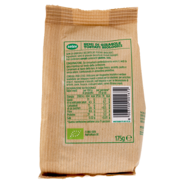 Selex Semi di Girasole Decorticati Tostati Biologici 175 g