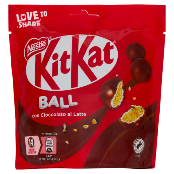 KITKAT Ball Palline di Cereale ricoperte di Cioccolato al Latte Sacchetto 140g