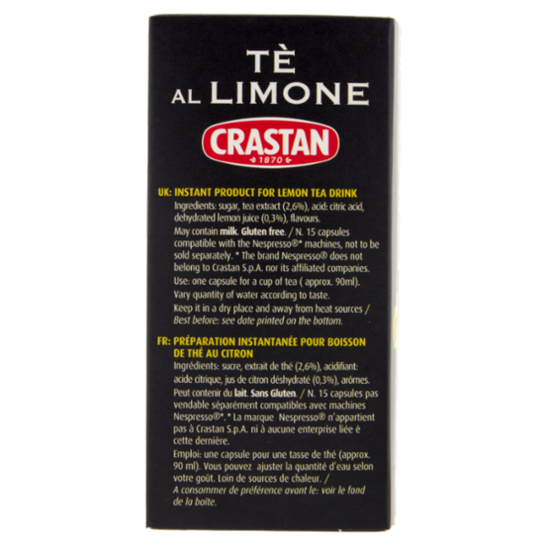 Crastan Tè al Limone Capsule Compatibili Nespresso 15 x 8 g