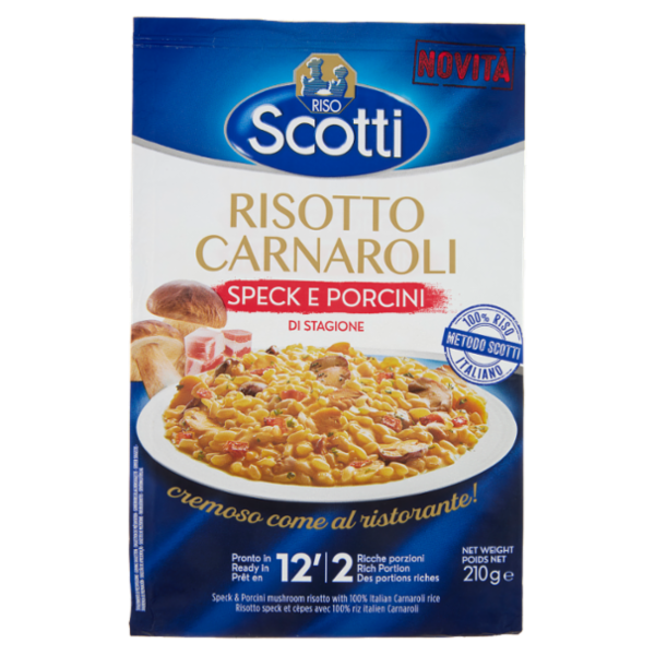 Riso Scotti Risotto Carnaroli Speck e Porcini di Stagione 210 g