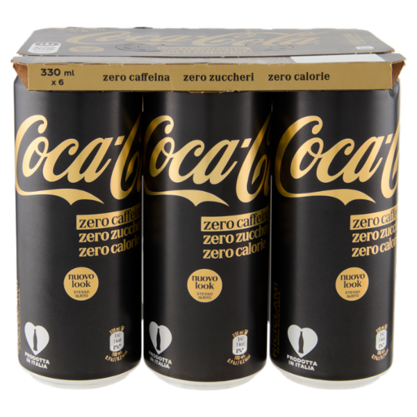 Coca-Cola Zero Caffeina Zero Zuccheri Can 6 X 33 cl