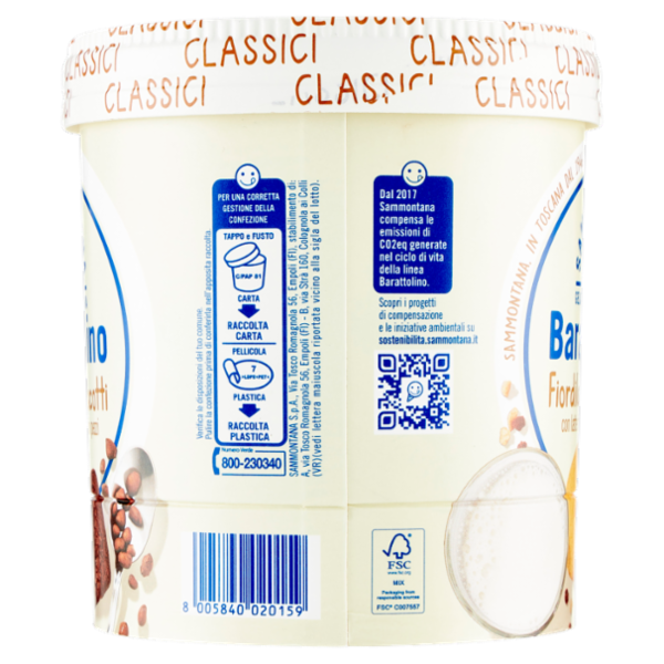 Sammontana Barattolino Classici Fiordilatte e Biscotti 500 g