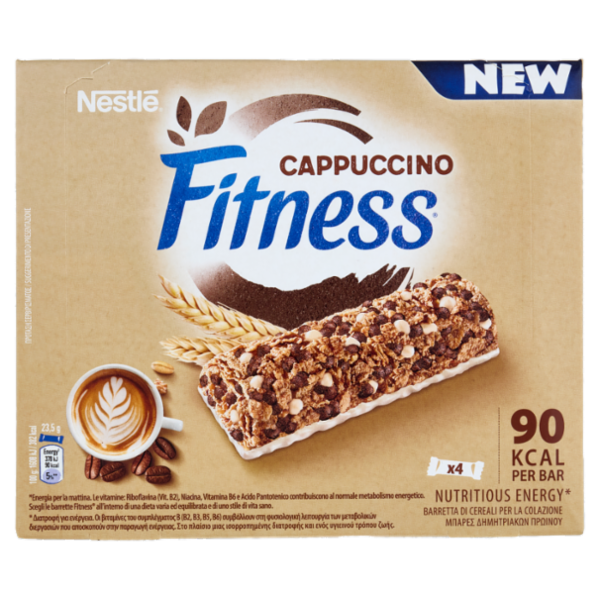 FITNESS Cappuccino Barrette Cereali Integrali gusto Cappuccino 4 pezzi da 23,5g
