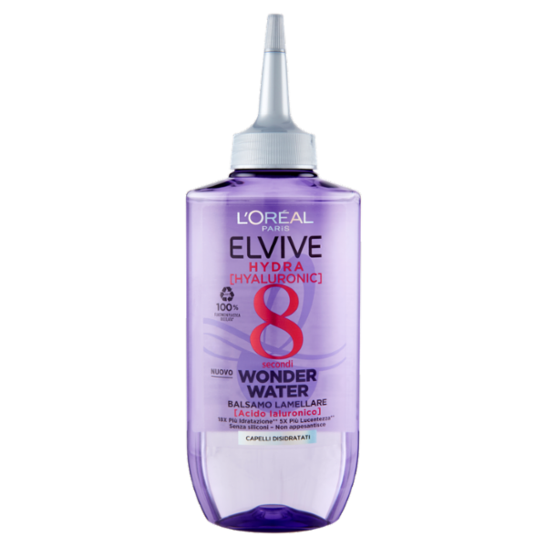 L'Oréal Paris Elvive Hydra Hyaluronic Wonder Water Balsamo Lamellare Per Capelli Disidratati, 200 ml