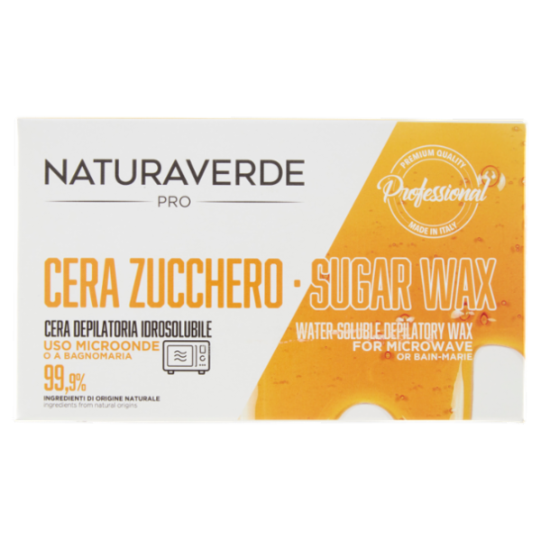 Naturaverde Pro Cera Zucchero Cera Depilatoria Idrosolubile Uso Microonde o a Bagnomaria 250 ml