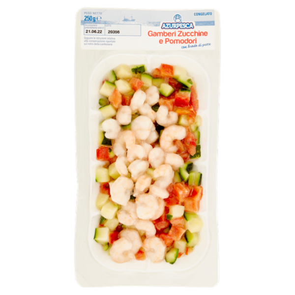 Azurpesca Gamberi Zucchine e Pomodori Congelato 250 g