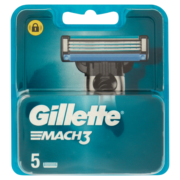 Gillette Lamette di Ricambio per Rasoio da Uomo Mach3, 5 Ricariche