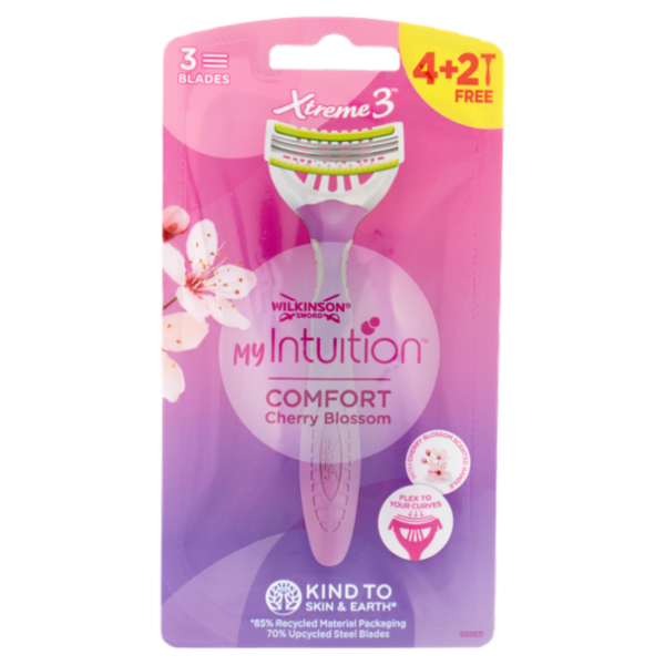 Wilkinson Sword Rasoio usa&getta My Intuition Xtreme3 Comfort Cherry Blossom 4+2