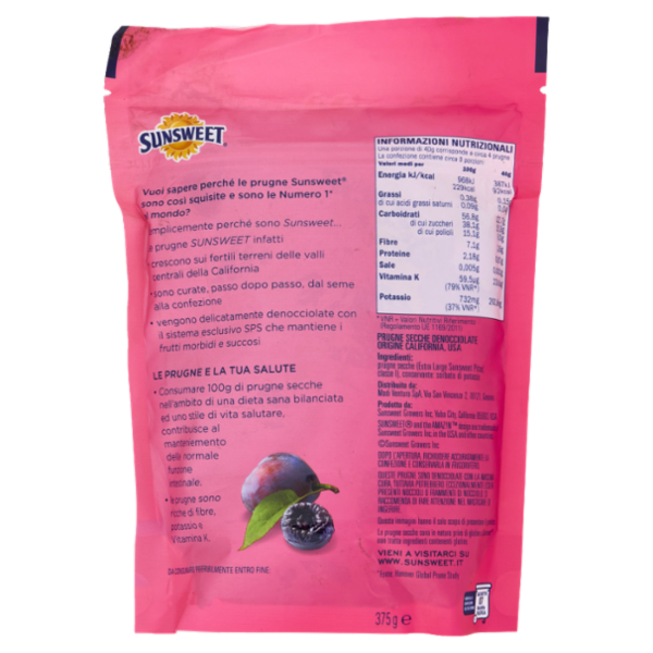 Sunsweet Amaz!n Prunes Prugne California Giganti Denocciolate 375 g