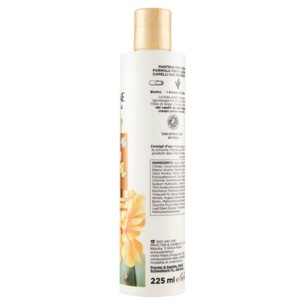 Pantene Shampoo Anti Crespo Miracles Addio Crespo con Biotina+Estratto di Cactus+Olio Argan 225 ml