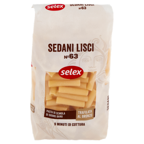 Selex Pasta di Semola Trafilata al Bronzo Sedani Lisci 500 g