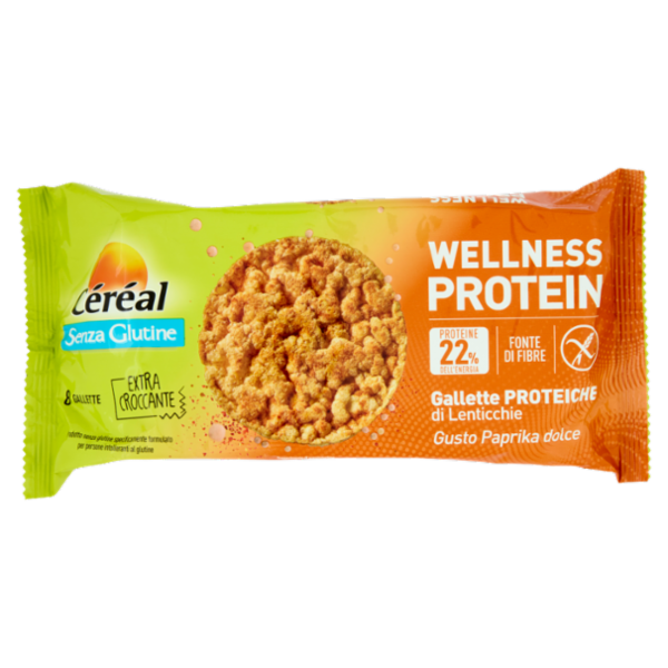 Céréal Senza Glutine Wellness Protein Gallette Proteiche di Lenticchie gusto Paprika dolce - 82g