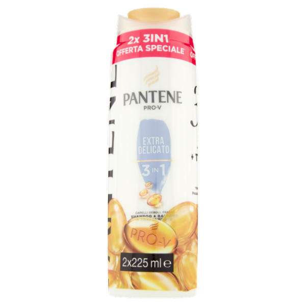 Pantene Pro-V 3in1 Shampoo+Balsamo+Trattamento Extra Delicato 2x225 ml