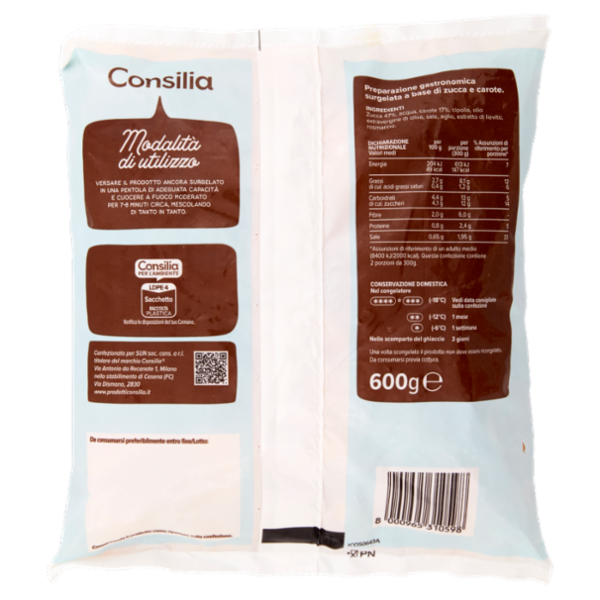 Consilia Vellutata di Zucca e Carote Surgelata 600 g