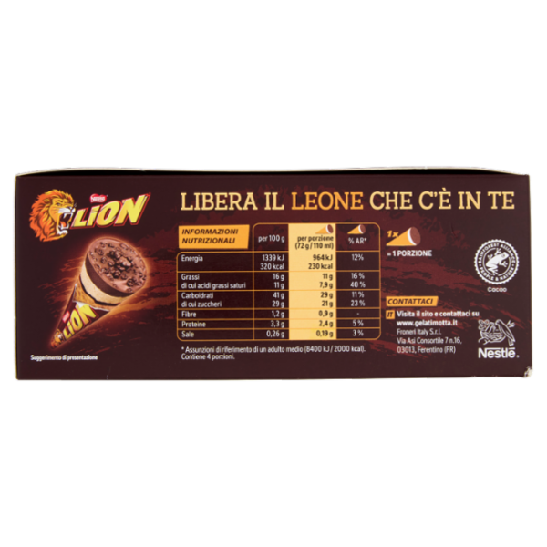 LION Cono Cioccolato & Caramello 4x72g