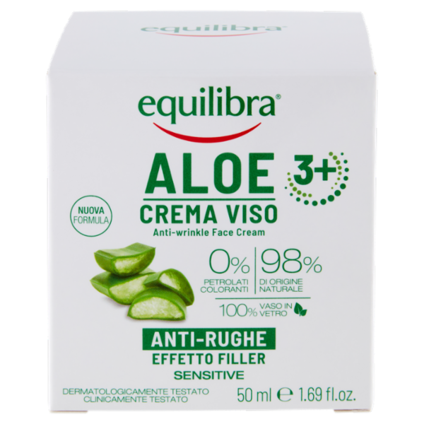 equilibra Aloe 3+ Crema Viso Anti-Rughe Effetto Filler 50 ml