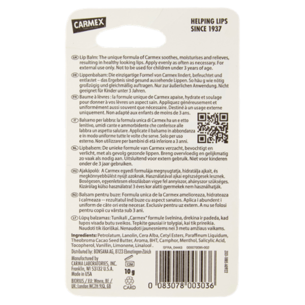 Carmex Balsamo Labbra Classic 10 g