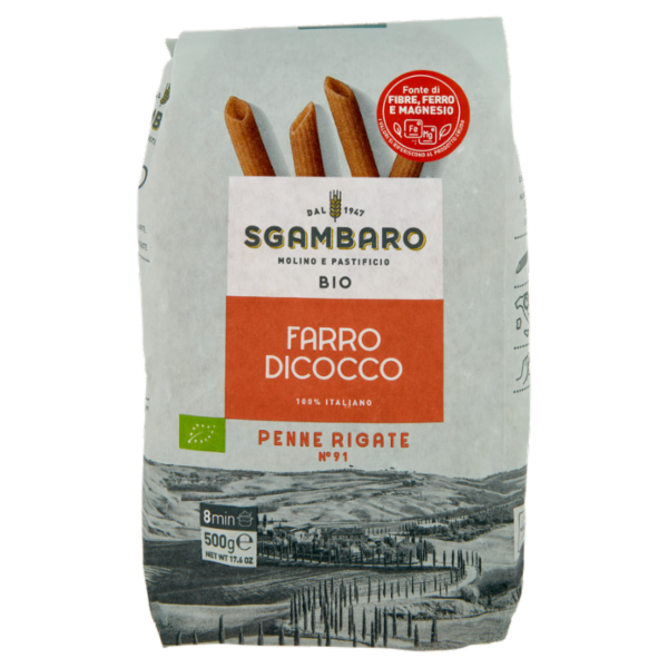 Sgambaro Bio Farro Dicocco Penne Rigate N°91 500 g