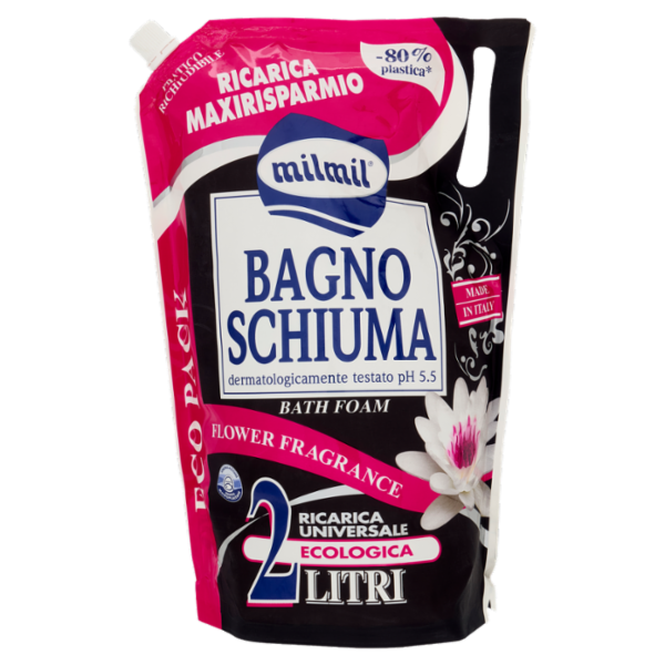 milmil Bagno Schiuma Flower Fragrance Ricarica Universale Ecologica 2 Litri