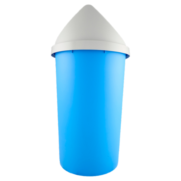 Selex Pattumiera Basculante Azzurra con Coperchio Grigio 25 L