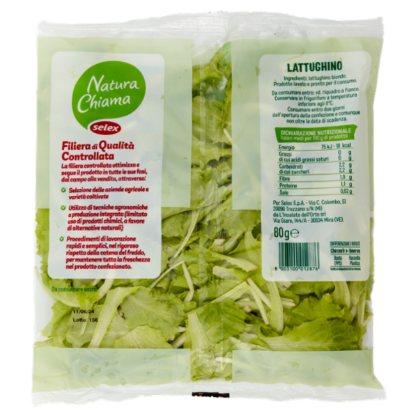 Selex Natura Chiama Lattughino Lavato e Pronto per il Consumo 80 g