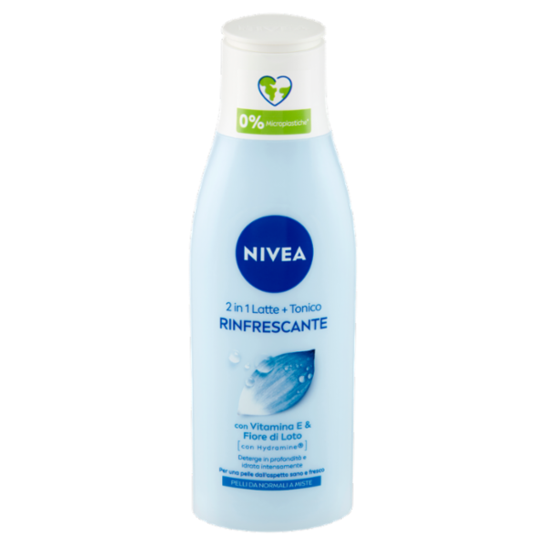 Nivea 2 in 1 Latte + Tonico Rinfrescante Pelli da Normali a Miste 200 ml